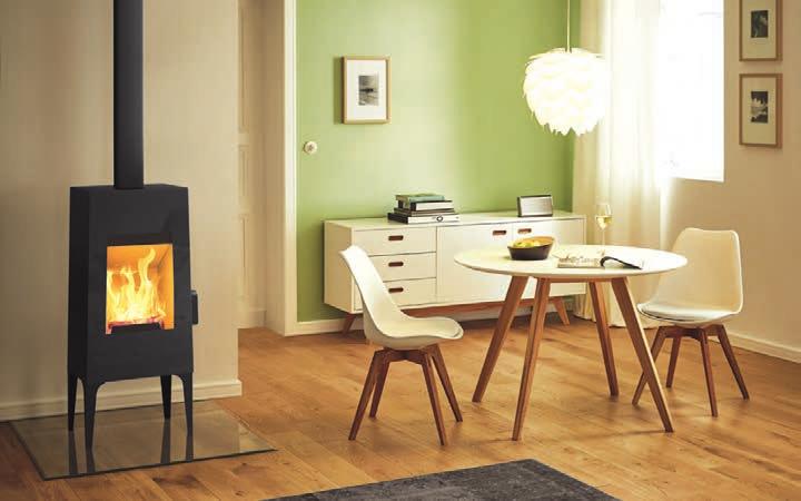 Rika Look Wood burning stove Rika Look with steel legs Design features zz Unique contemporary design zz Large flame profile zz Choice of leg and plinth designs (order with stove) zz Top or rear