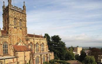 The Abbey enjoys a splendid location, right in the heart of Great Malvern at the foot of the Malvern Hills.