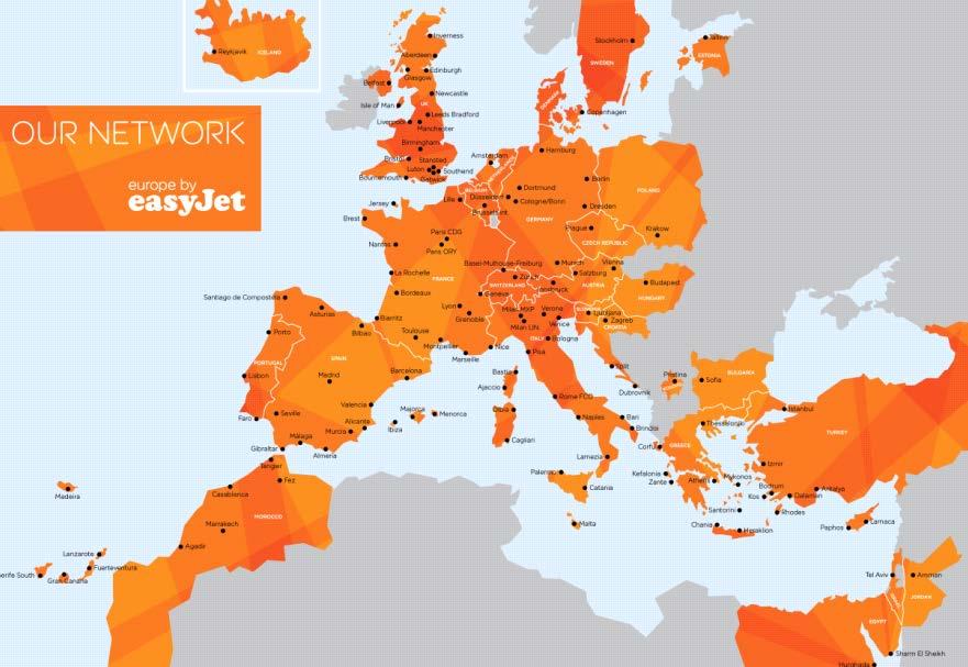 easyjet Accessible Network: Over 300m inhabitants within one hours drive on an easyjet airport 60% of passengers originate from outside the UK 20% business travellers Our people: Over