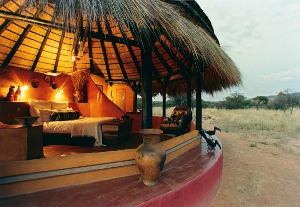 Continue north to Okonjima. The Bush Camp has 8 thatched African-style chalets and 1 luxury, honeymoon suite (wheel-chair friendly).