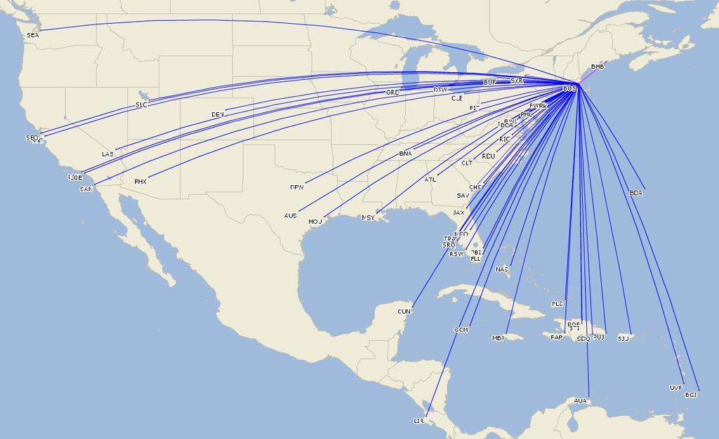 Combined Proposed Silver / JetBlue Codeshare