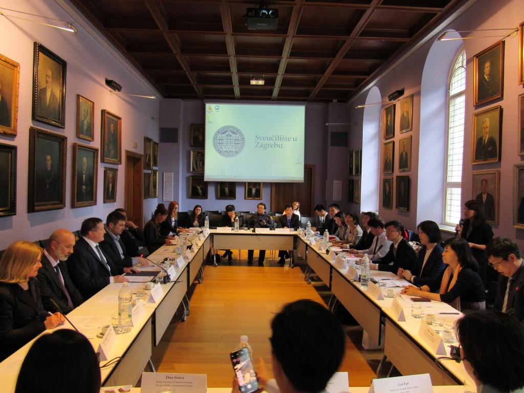 Sastanak je održan u auli Sveučilišta u Zagrebu, a svrha radnoga sastanka bila je razgovor o razvoju akademske suradnje s kineskim sveučilištima, kako u okviru bilateralne sveučilišne suradnje, tako