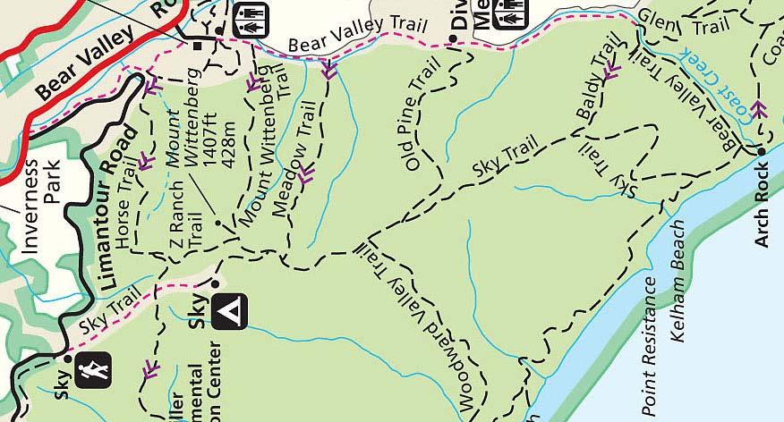 long or strenuous hikes Bear Valley Trail 2 a moderately long (6.2 miles) walk along a flat wide, easy roadlike trail. Mostly through lower elevation mixed woods and grassy meadows.