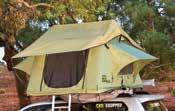 fabric: Nylon, fire-resistant Open size: 320 x 140 x 130cm Folded size: 120 x 140 x 28cm The TJM Yulara is the larger of the two tents and features a