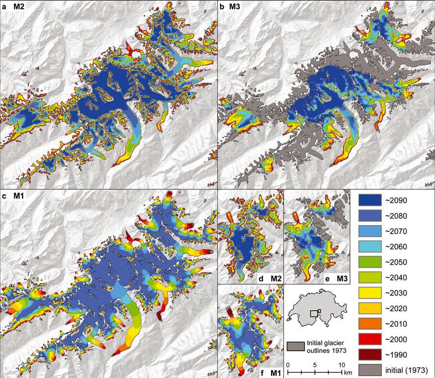 246 Linsbauer and others: Model scenarios of future glacier change in the Swiss Alps Fig. 4.