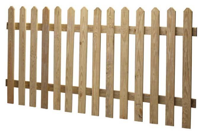 a. ~3-4 tall picket fence b.