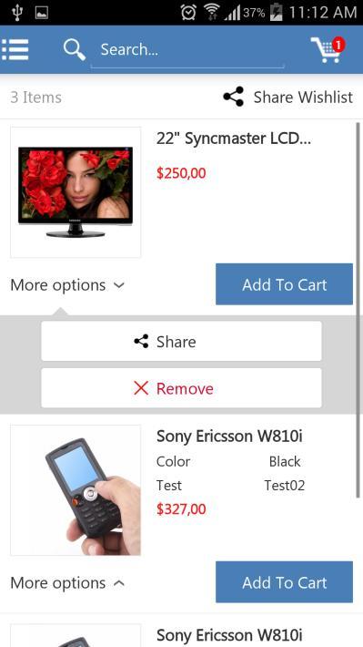 f. Remove product from wishlist Wishlist plugin allows customers to remove a particular product out of their wishlist instantly just by tapping
