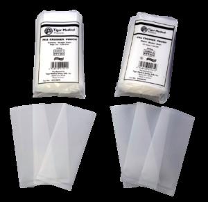 PILL POUCHES Reﬁlls to be used with the Tiger Pill Crusher Patent-pending strong, ribbed-reinforced latex-free polyethylene pouches to be used with the crusher