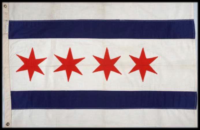 3 3 4 hicago along the River ity of hicago flag, 947 This flag was carried in the Pan American lipper America on the first