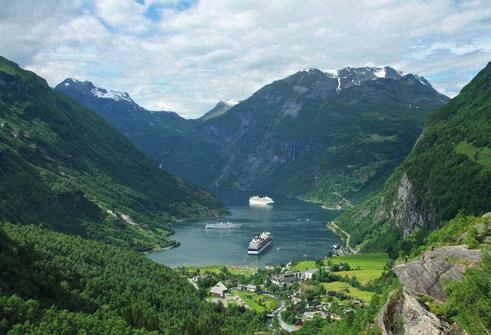 Geiranger GEIRANGER Geirangerfjord is the jewel in the crown of the Norwegian fjords, with its majestic, snow-covered mountain tops, wild and beautiful