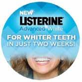 Fluor dokazano zmanjšuje nastanek kariesa Za razliko od fluorizirane zobne paste, lahko Listerine Advanced White doseže vse izpostavljene površine zob, vključno s tistimi na medsebojnih stikih zob.