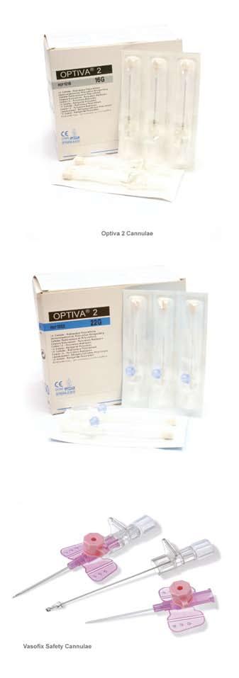 I.V. Supplies Optiva 2 I.V. Cannulae The Optiva 2 I.V. Catheter provides superior insertion and ease of use by featuring an electropolished V -point needle, finely tapered catheter shoulders, thin