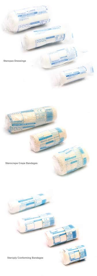 First Aid Steropax Standard Dressings A highly absorbent wound dressing used by paramedics, nurses and the military to treat traumatic wound out in the field.