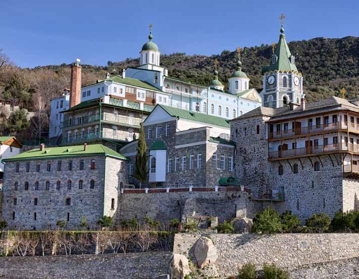 Monastery of Saint Panteleimon (Russian Monastery) Mount Athos An Autonomous Monastic State in Greece (perhaps the only one worldwide), covering a magnificent peninsula 50km long and 8 to 12km wide.