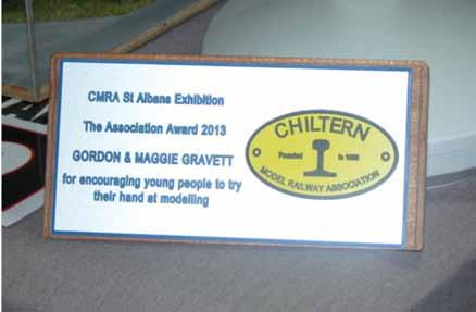 The Chiltern Model Railway Association Award 12th and 13th January 2013 This is the second year that we have presented the Association Award at our annual model railway exhibition.