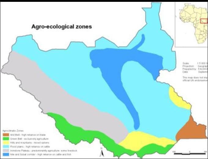 The country is blessed with a range of agro-climates, abundant supplies of water, and vast untapped mineral resources Major Agro-Ecological Zones Total renewable water resources South Sudan U.K.