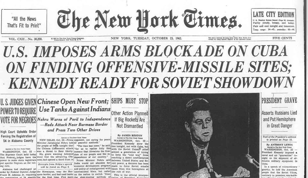 Video: Cuban Missile Crisis (1:09) "That Tuesday the first of thirteen days of decision unlike any other in the Kennedy years or, indeed, inasmuch