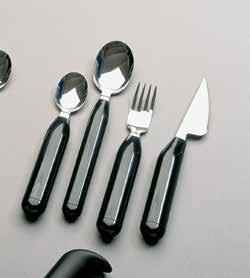 Etac Light cutlery Etac Light cutlery and Tasty plate and glasses facilitate eating when mobility in hands and arms are restricted.