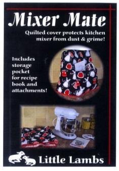 MIXER MATE - A quilted cover that protects your kitchen mixer from dust and grime. Cover includes storage pocket for recipe book and attachments.
