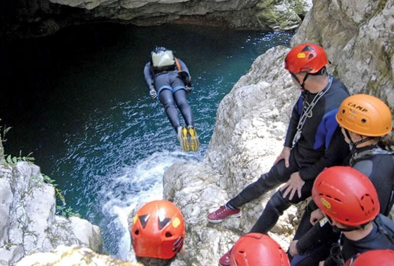 Canyoning Canyon Nevidio is the place where millions of years ago the mountains of Durmitor and Vojnik crashed