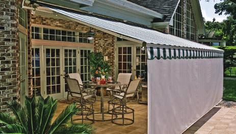 retracted awning, and removes leaves and other debris with each retraction.