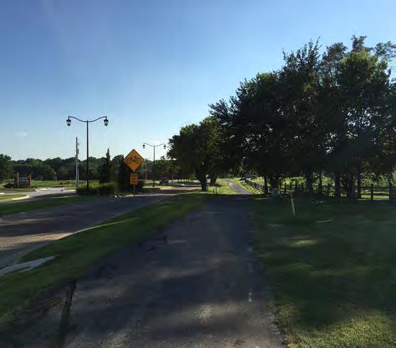 A small sidewalk is currently all that links the multi-use trail in Two Trails and the multi-use trail alongside the Mahaffie property Mahaffie Creek Trail Olathe orth Senior High Buchanan St Kansas