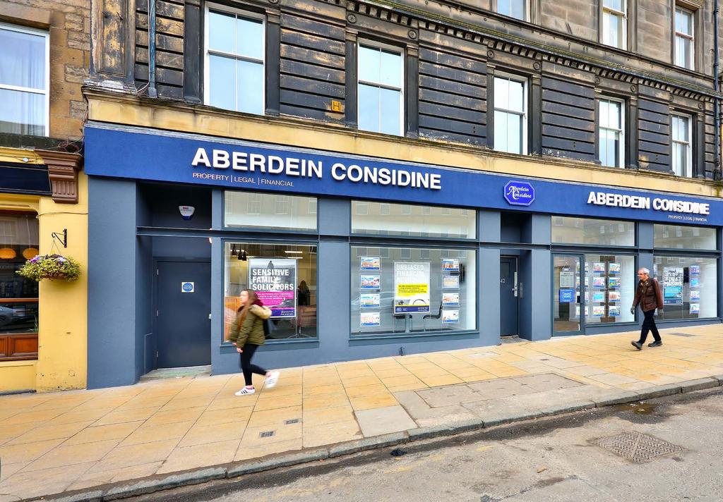 Executive Summary: Rare opportunity to acquire an office/retail investment in Edinburgh s vibrant East End Let entirely to Aberdein Considine & Co Passing rent of 43,000 per annum ( 17.