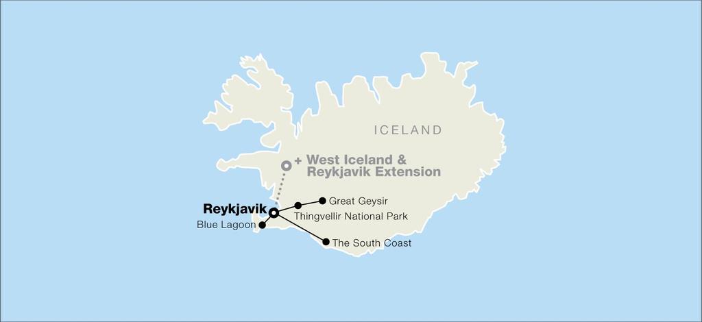 Iceland: Reykjavik & the Golden Circle with West Iceland & Reykjavik extension 6 DAYS Put yourself at the center of Iceland s untamed 8 with extension natural landscapes.