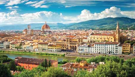 with a photo stop at hill top Piazzale Michelangelo to view Florence and Arno River at its best.
