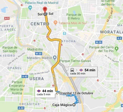 HOW TO GET TO THE CITY CENTRE FROM LA CAJA MAGICA 1.