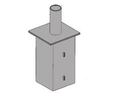 Internal tenon adapter for 4, 5 or 6 square pole top to 2-3/8 light mount Kit includes:
