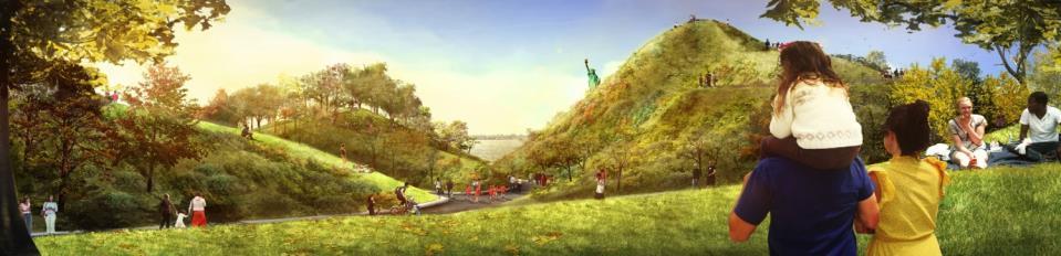 The Hills A new landmark in New York Harbor, the Hills are culminating feature of new park 4 Hills ranging in size from 7.