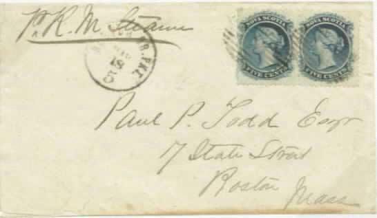 Treaty Period, Decimal Rates Packet Postage Between Halifax And United States Increases to 10 Effective May 1, 1862 Additional 1½ Postage