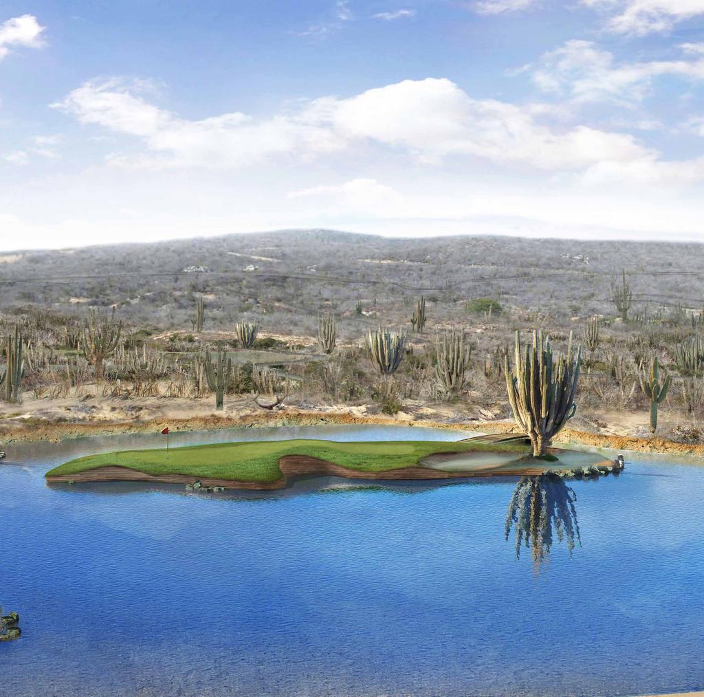The Rancho San Lucas Golf Club will feature seven ocean front holes and a spectacular island green.