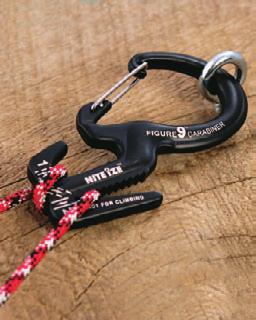 HARDWARE // TIE DOWNS + BUNGEES FIGURE 9 CARABINER ROPE TIGHTENER The Figure 9 Carabiner tightens, tensions, and secures ropes without knots.