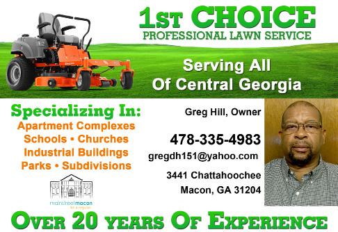 The Lawn Care Company 1296 Oxley Rd., Macon 31220 478-390-1558 Lawn Care Solutions 478-781-1742 Loyd s Lawn Care 478-955-2945 Maurice Epps Septic Tanks & Landscape 5524 Hwy.