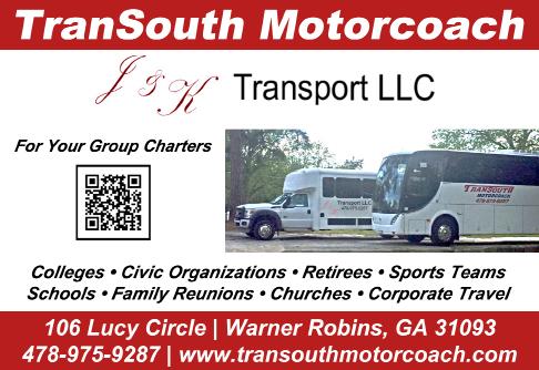 Houston Transportation Solutions 544 Mulberry Street Suite 301, Macon 31201 478-238-5335 Friday Mgmt Group 478-305-7777 Presidential Private Coach 1891 Crestview Dr.