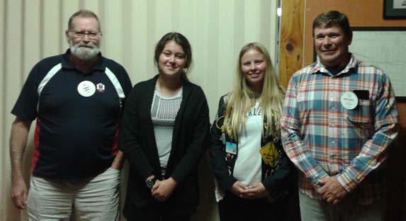 6 Rotary Youth Exchange Rotary Youth Exchange inbound students, Lou Germain (hosted by RC Kingston), left centre, and Maddie Poulsen (hosted by RC Hobart) visited RC Oatlands recently to thank the