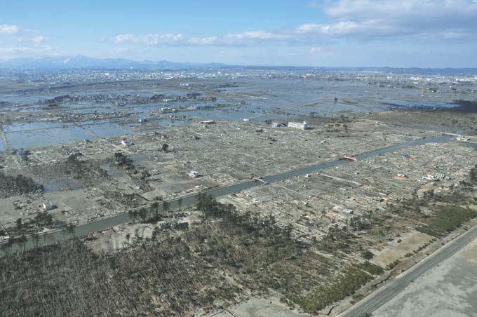inland areas Homes were washed away by the tsunami