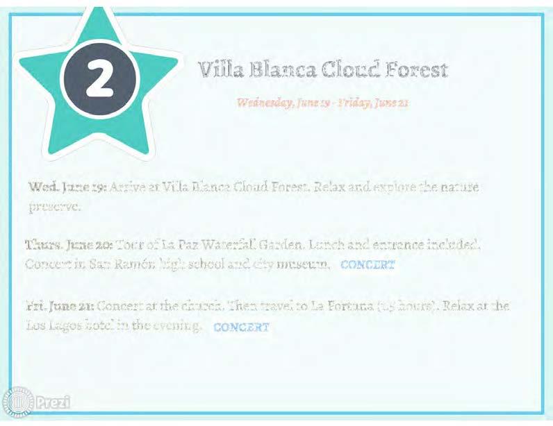 Villa Blanca Cloud Forest Wednesday, June 19 ~Friday, June 21 Wed.