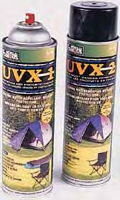 066 UVX 1 Nylon waterproofing UVX waterproofing protector Waterproofs and protects against UV s harmful effects Protects all types of fabrics from deterioration Easy to apply; handy ozone