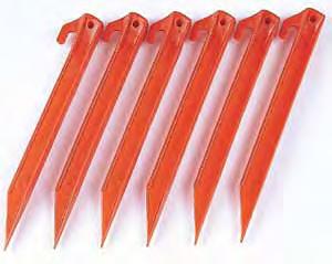 637 Sturdy plastic tent pegs Packed in pvc bags with header