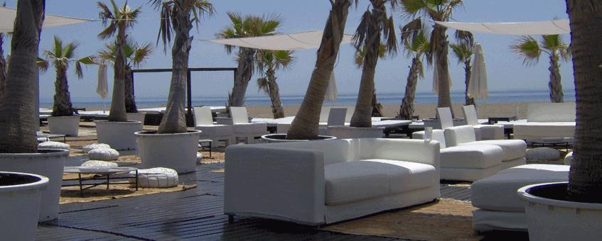 White party at exclusive Beach Club The beach club is located directly on the beautiful beach close to Estepona.