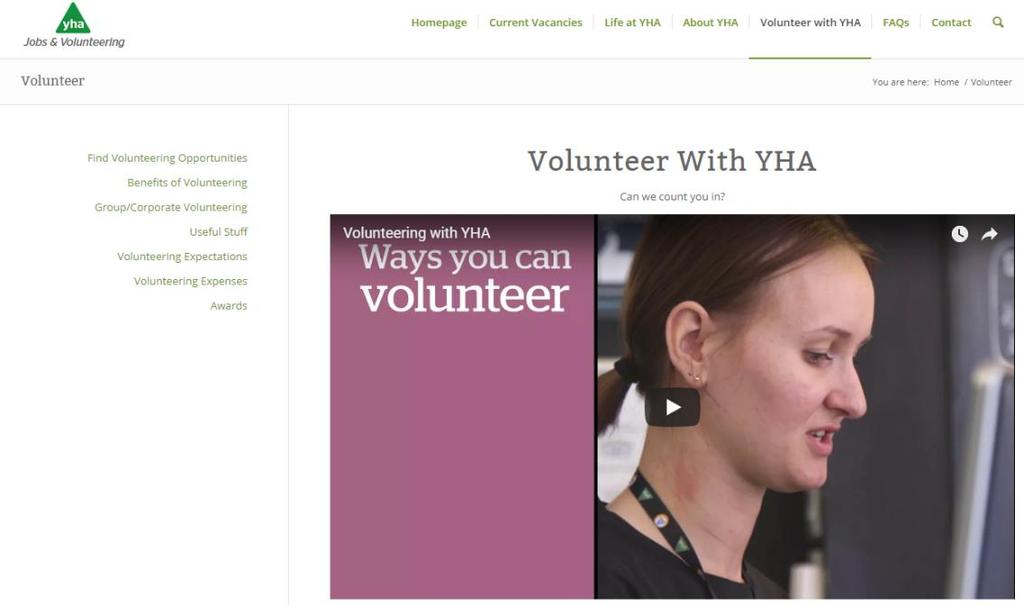 Welcome to YHA Volunteering!