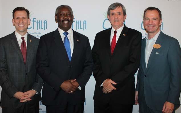 Businessman Rob Panepinto, Orange County Sheriff Jerry Demings, Orange County Commissioner Pete Clarke and