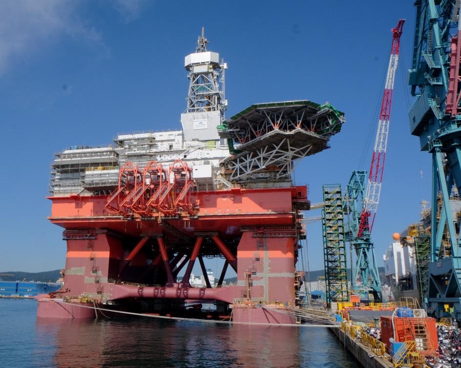 Bollsta Dolphin Harsh environment ultra deepwater semi-submersible under construction Moss Maritime CS 60 E (Enhanced) design from Hyundai Heavy Industries Delivery is scheduled to 3Q 2015