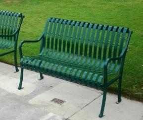 Traditional powdercoated metal park bench, elegant and durable 72
