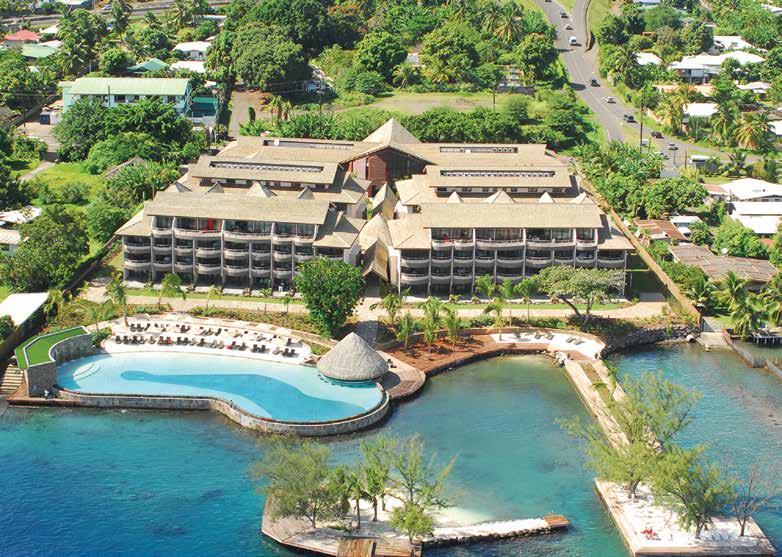 centre and a large swimming pool which faces the lagoon and nearby island of Moorea.