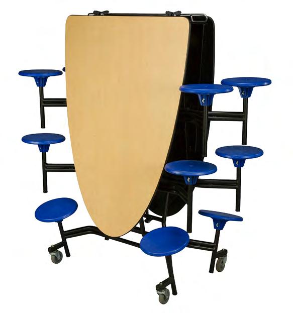 ELLIPTICAL Ideal for narrow spaces, the elliptical table shape