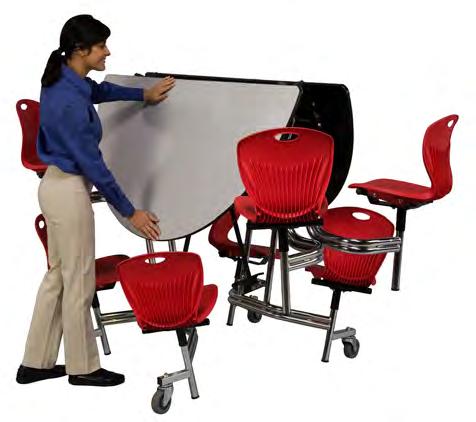 Reconfigure the area from cafeteria to informal classroom without the need for